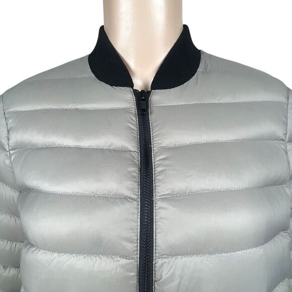 Soia & Kyo Lightweight Down Bomber Jacket Taupe Gray - Picture 2 of 14